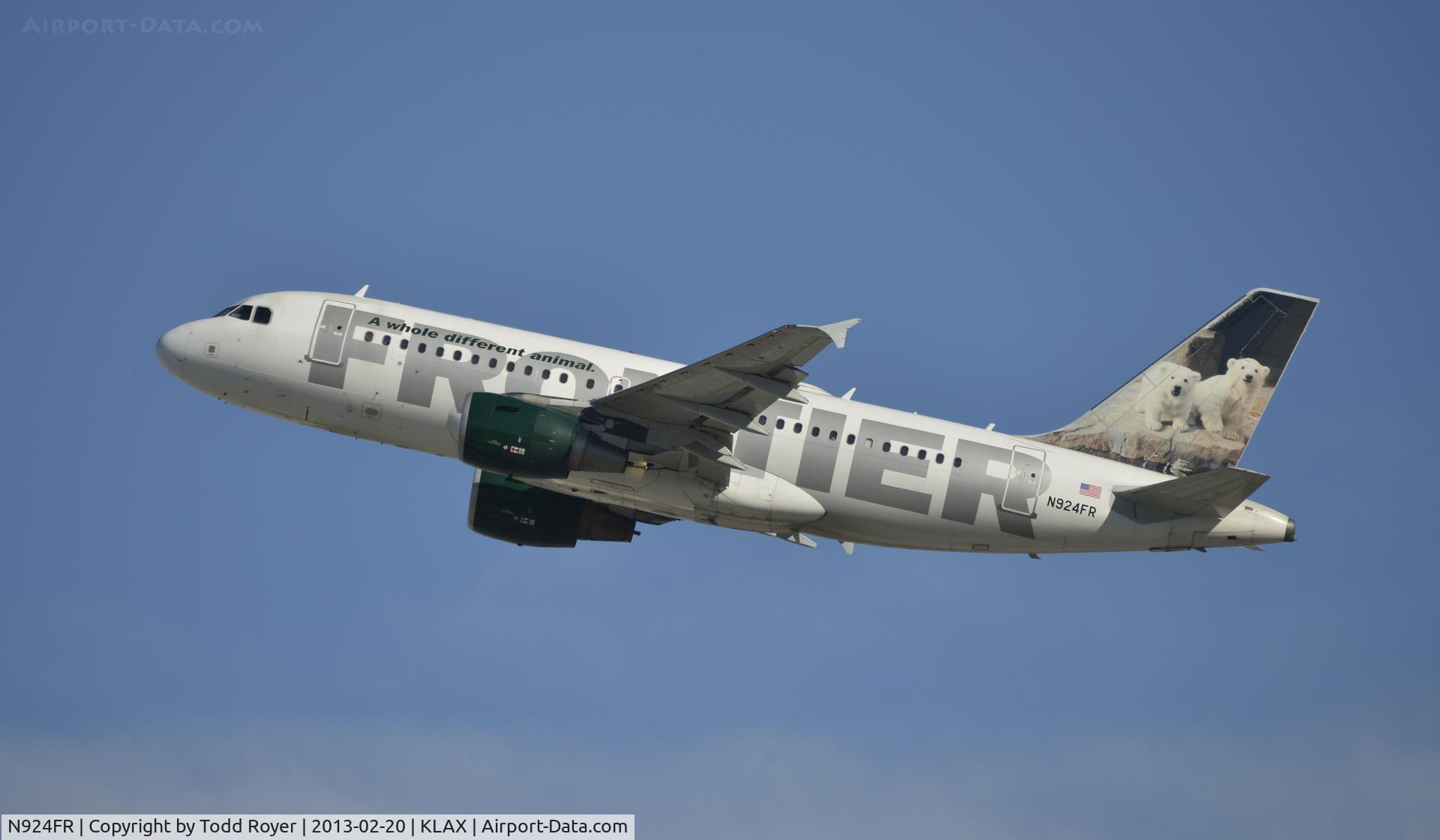 N924FR, 2003 Airbus A319-111 C/N 2030, Departing LAX