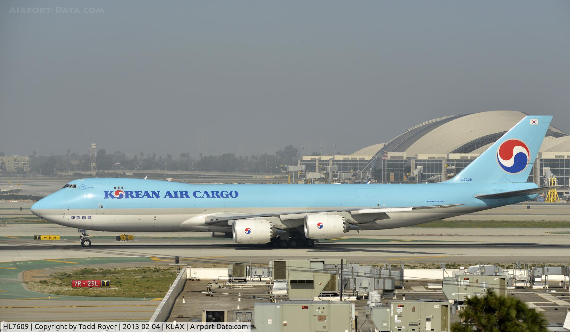 HL7609, 2012 Boeing 747-8HT/F C/N 37132, Arriving at LAX on 25L