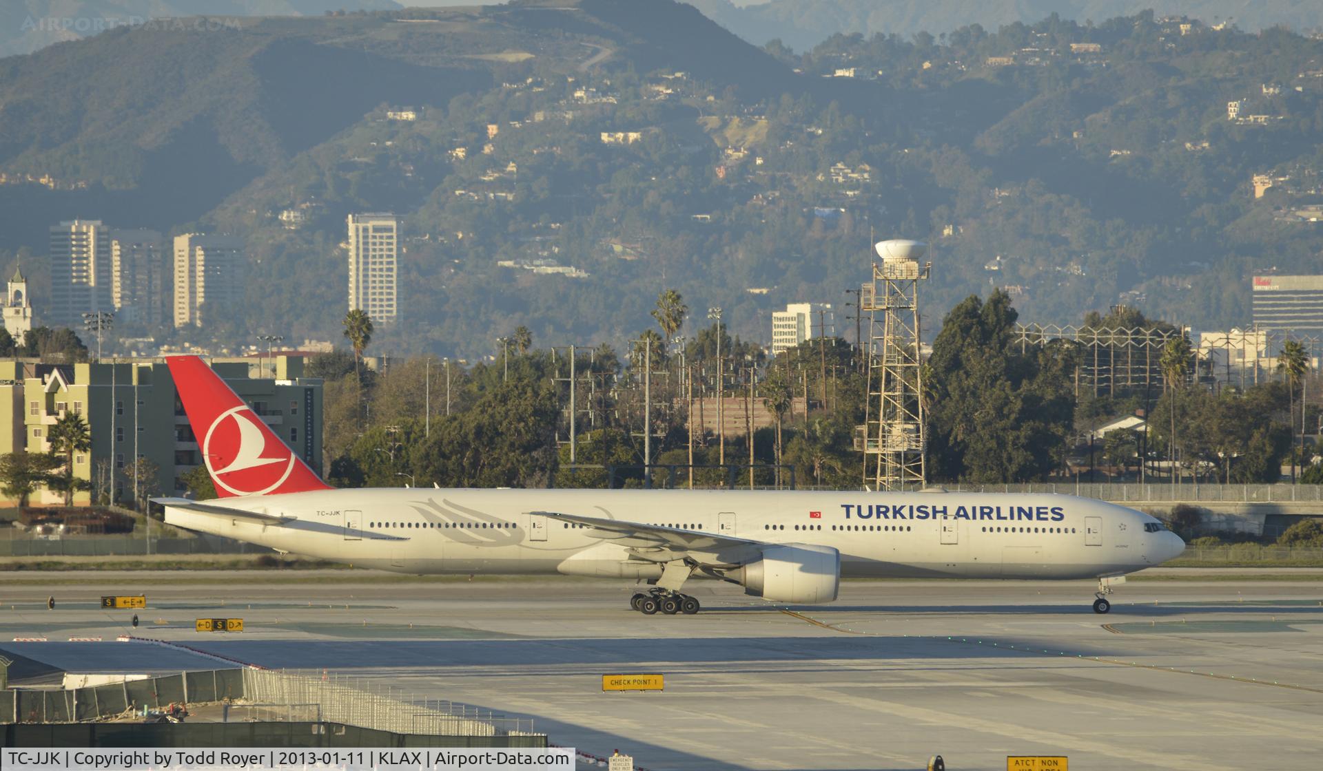 TC-JJK, 2010 Boeing 777-3F2/ER C/N 40711, Taxiing to gate at LAX