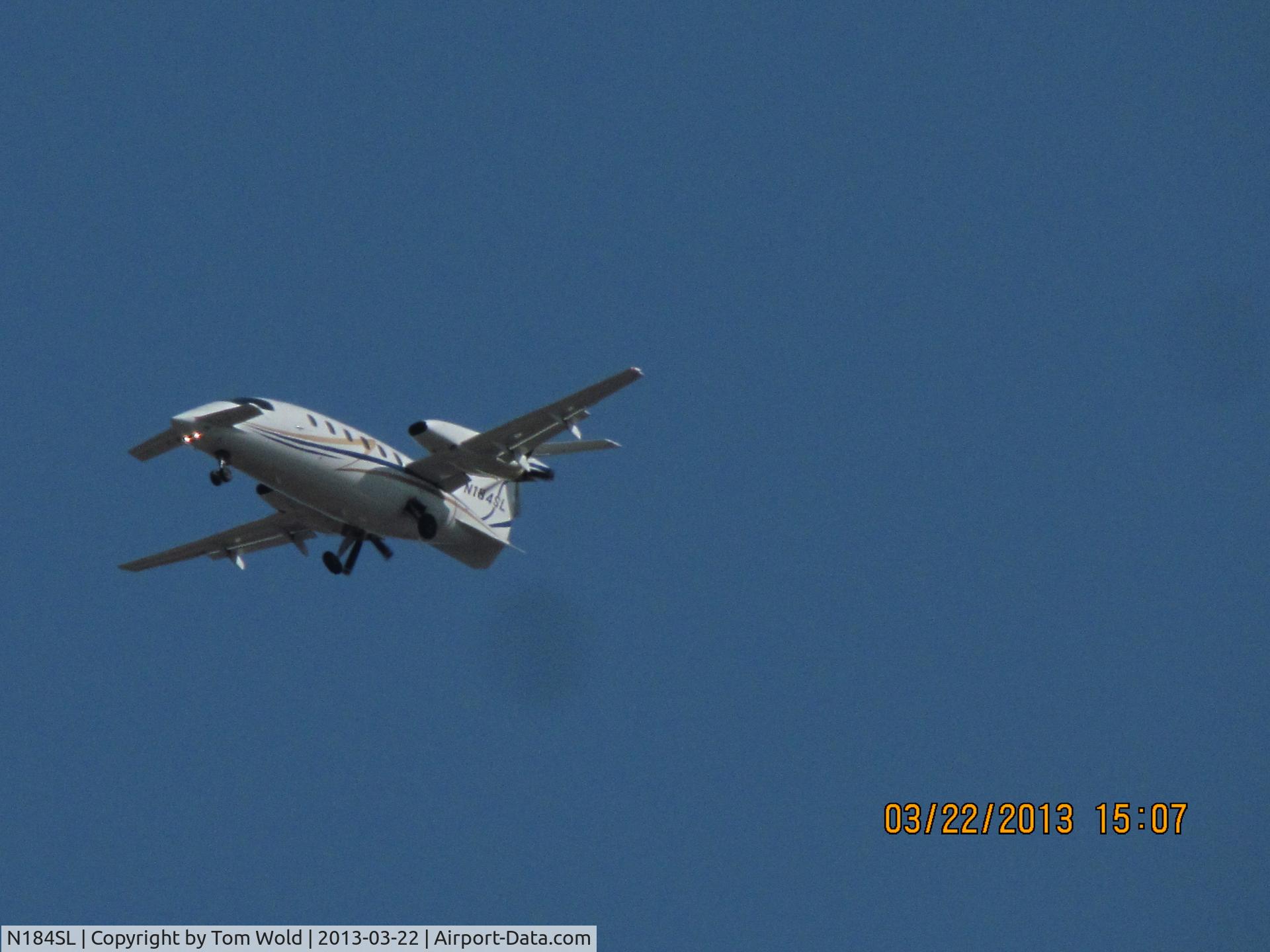 N184SL, Piaggio P-180 C/N 1187, Took this photo of N184L flying over the arden arcade area in Sacramento Ca.