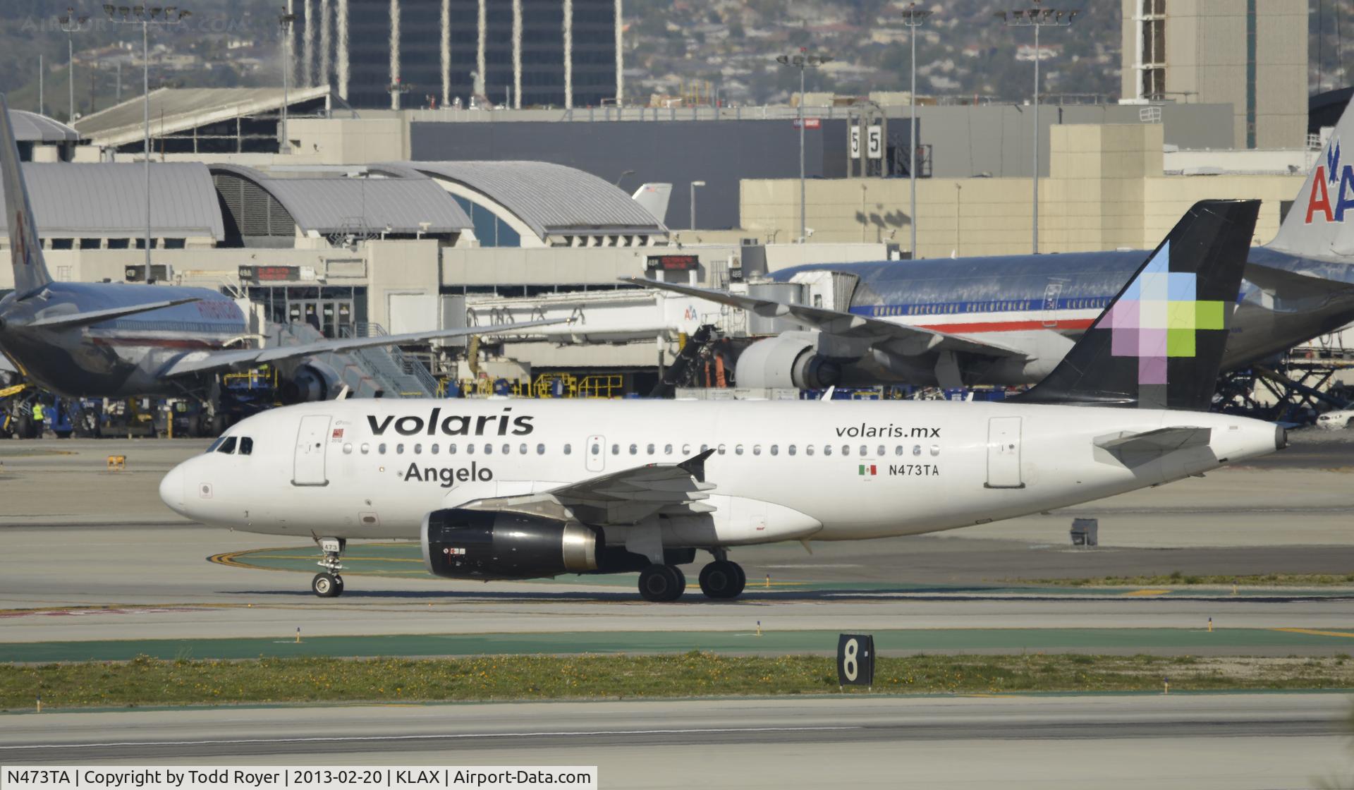 N473TA, 1999 Airbus A319-132 C/N 1140, Taxiing to gate at LAX
