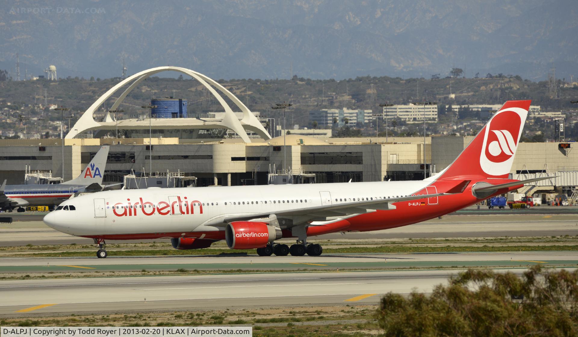 D-ALPJ, 2008 Airbus A330-223 C/N 0911, Taxiing to gate at LAX
