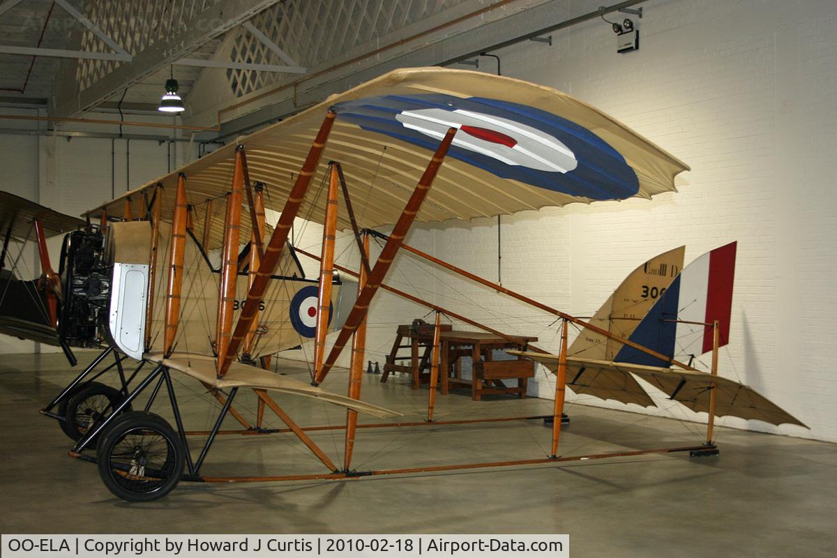 OO-ELA, Caudron G.3 C/N 7487, Painted as 3066, at the RAF Museum, Hendon.
