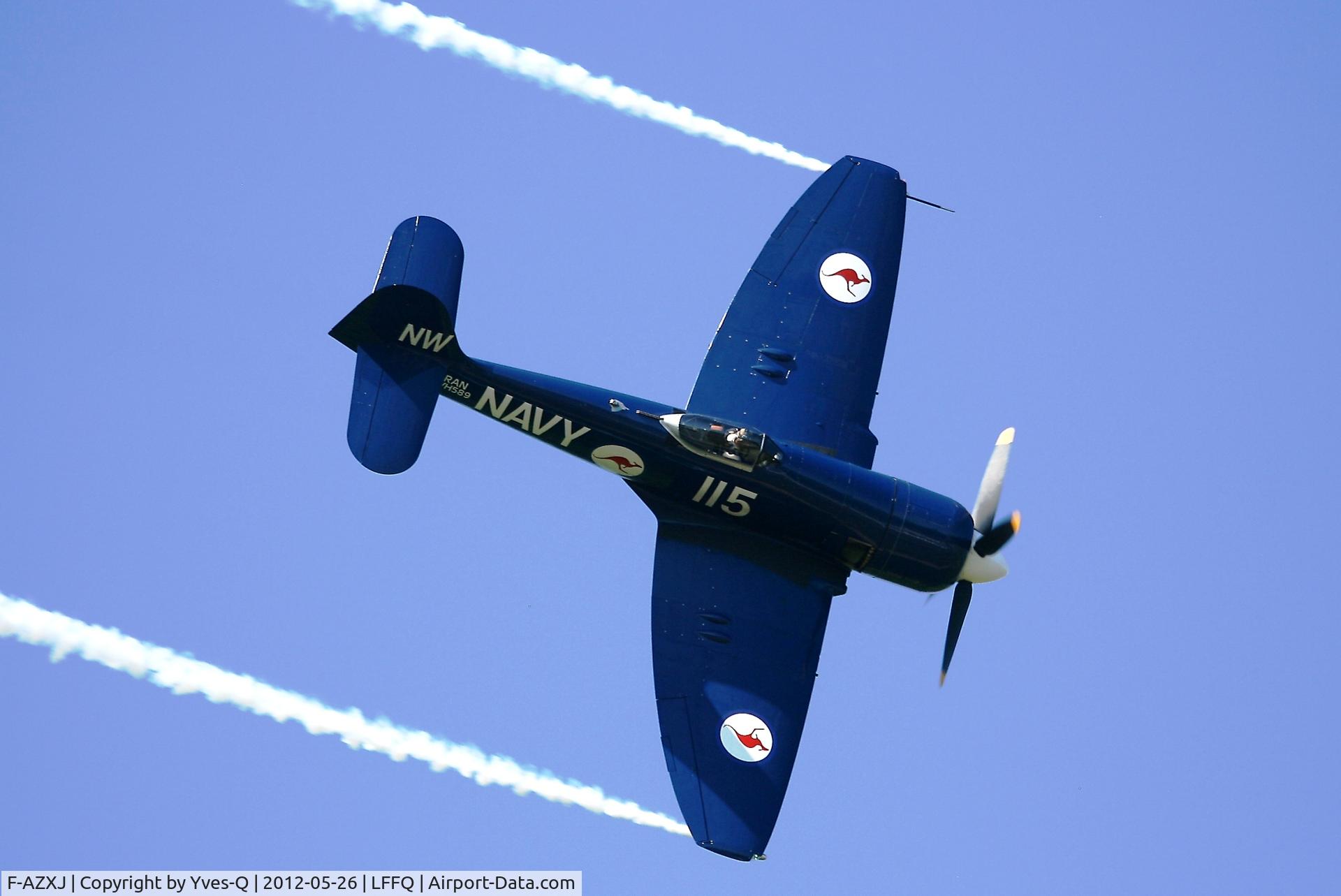 F-AZXJ, 1949 Hawker Sea Fury FB.11 C/N 37733, HAWKER SEA FURY FB MK11, La Ferté Alais Airfield (LFFQ) Air Show 2012