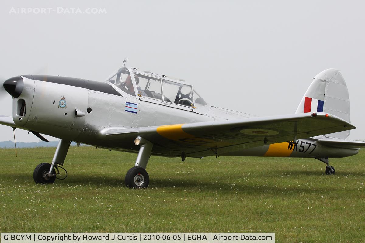 G-BCYM, 1950 De Havilland DHC-1 Chipmunk T.10 C/N C1/0598, Privately owned. Painted as WK577.