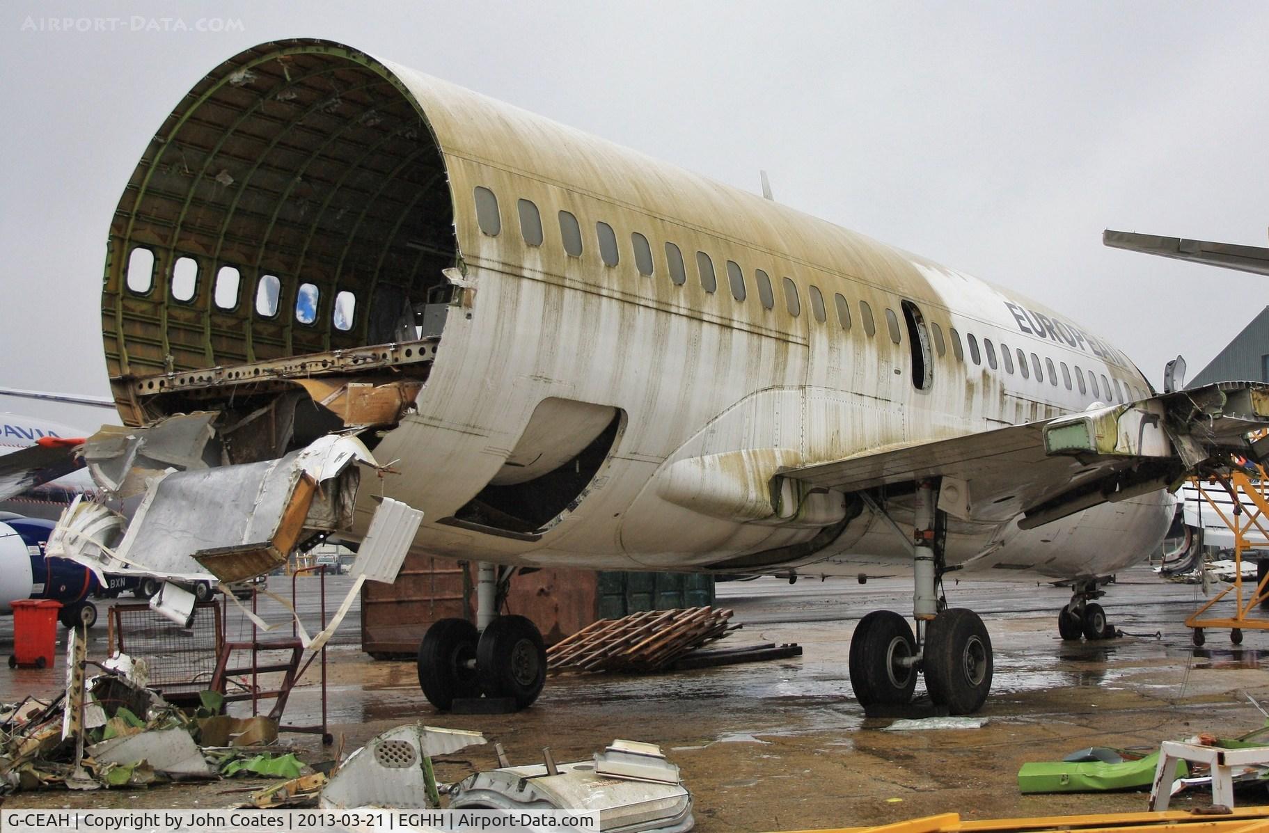 G-CEAH, 1975 Boeing 737-229 C/N 21135, Nearing the end, but front fuselage is to have an afterlife