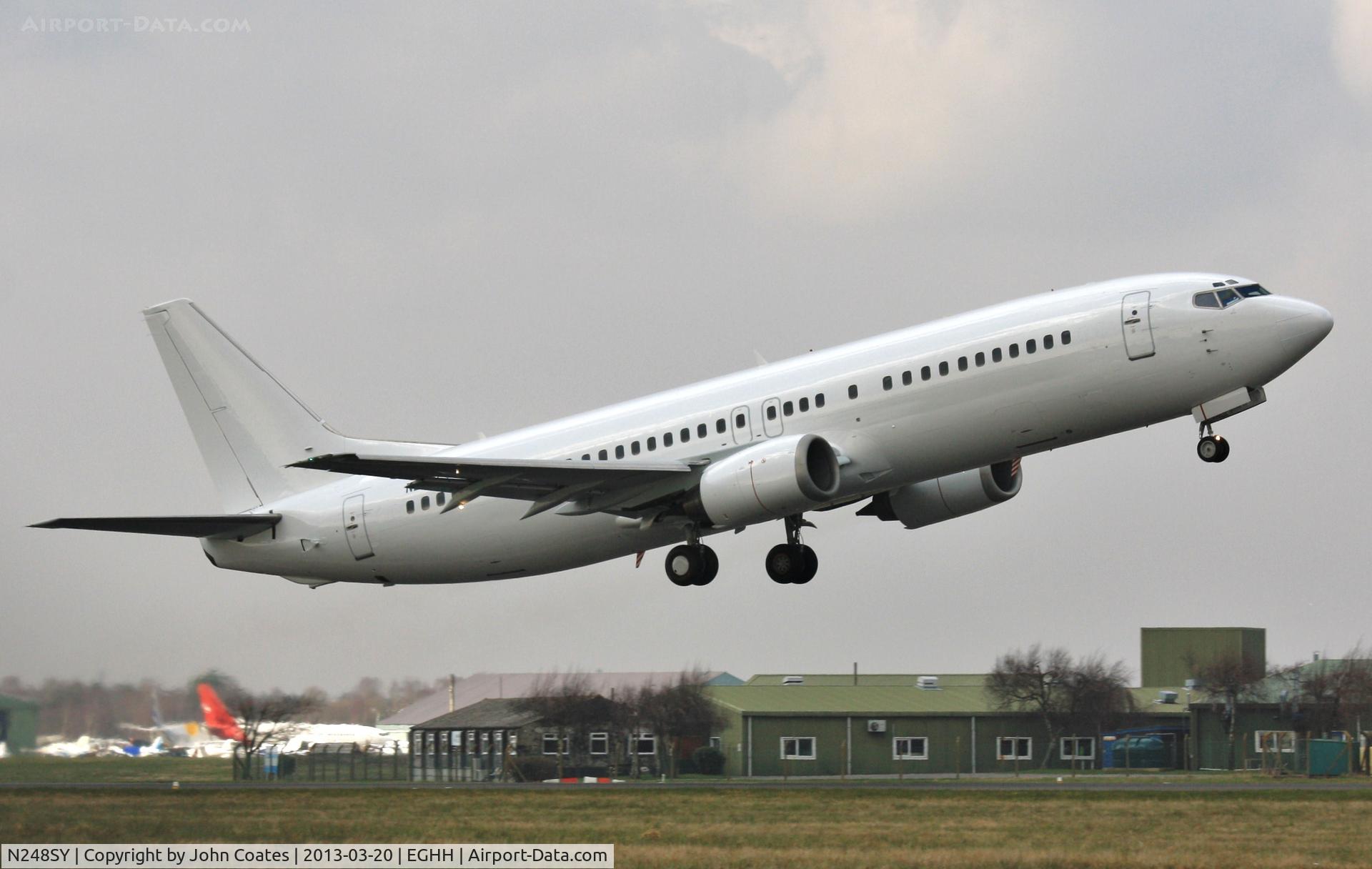 N248SY, 1991 Boeing 737-476 C/N 24438, Departing to Budapest after respray to join Samair