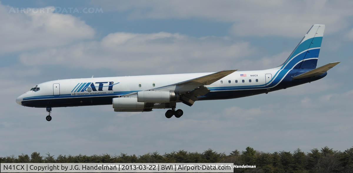 N41CX, 1970 Douglas DC-8-62F C/N 46129, On final to 33L.