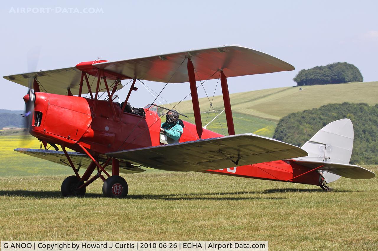 G-ANOO, 1942 De Havilland DH-82A Tiger Moth II C/N 85409, Privately owned. A resident here but one that has flown very rarely in recent years. A rare foray into the blue.