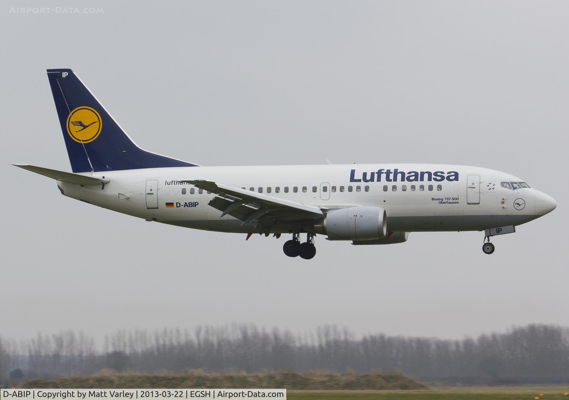 D-ABIP, 1991 Boeing 737-530 C/N 24940, Arriving at EGSH for spray.