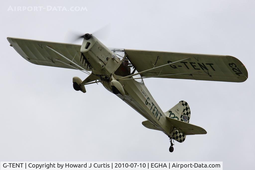 G-TENT, 1946 Auster J-1N Alpha C/N 2058, Privately owned. At the Dorset Air Races 2010. Race number 123.