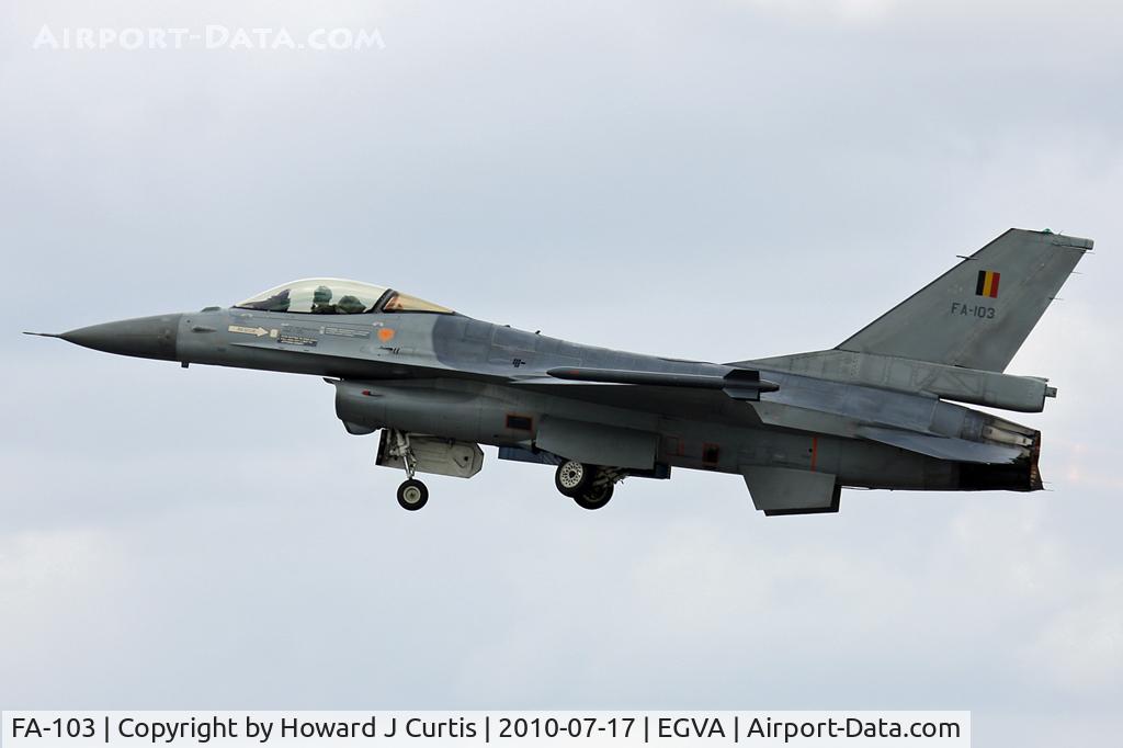 FA-103, SABCA F-16AM Fighting Falcon C/N 6H-103, At RIAT 2010. Belgian AF.