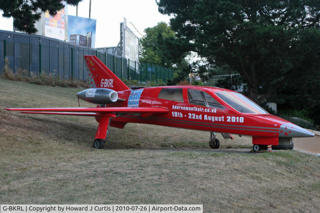 G-BKRL, Chichester-Miles Leopard C/N 001, On display in Bournemouth, advertising the 2010 Air Festival.