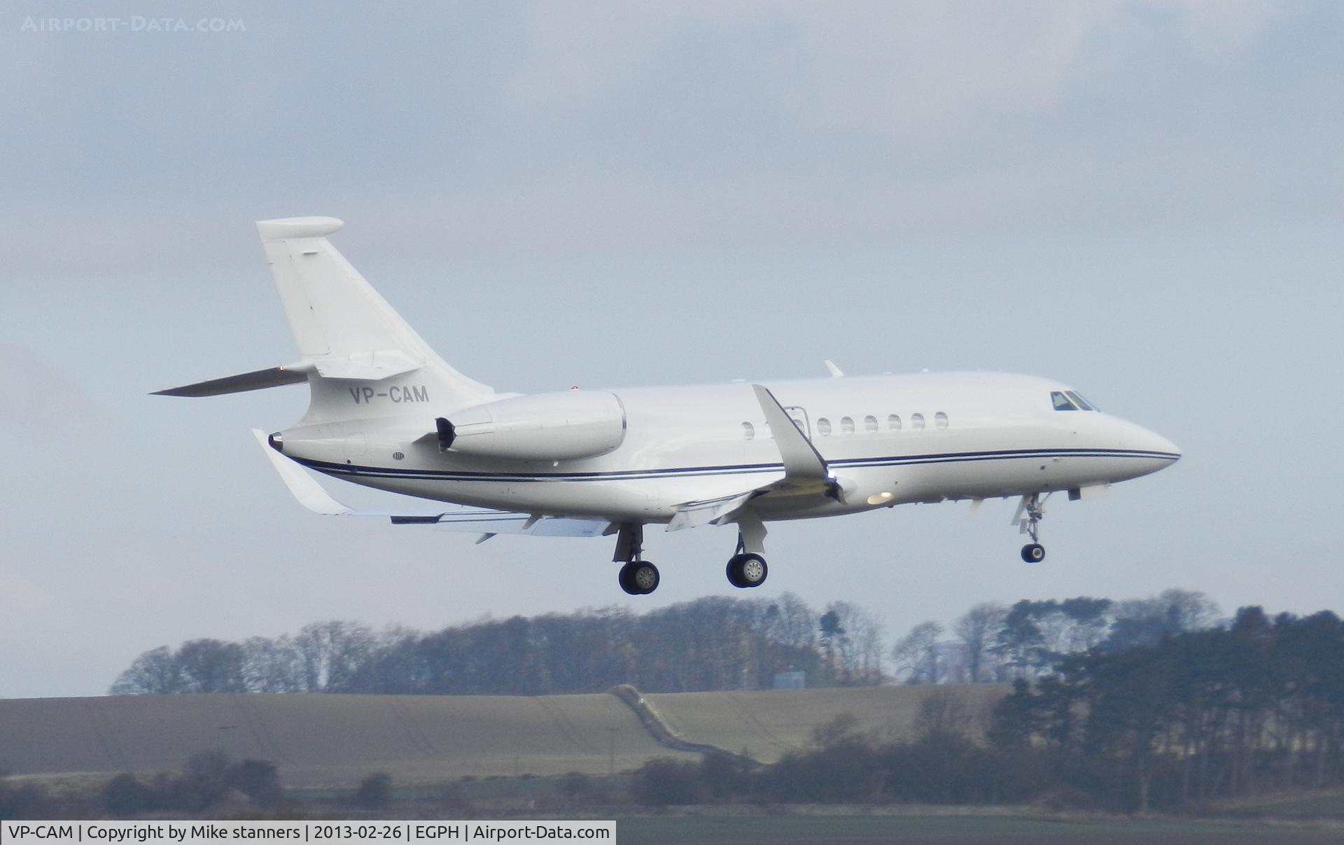 VP-CAM, 2011 Dassault Falcon 2000LX C/N 234, Delta Technical Services Falcon 2000 landing on runway 06
