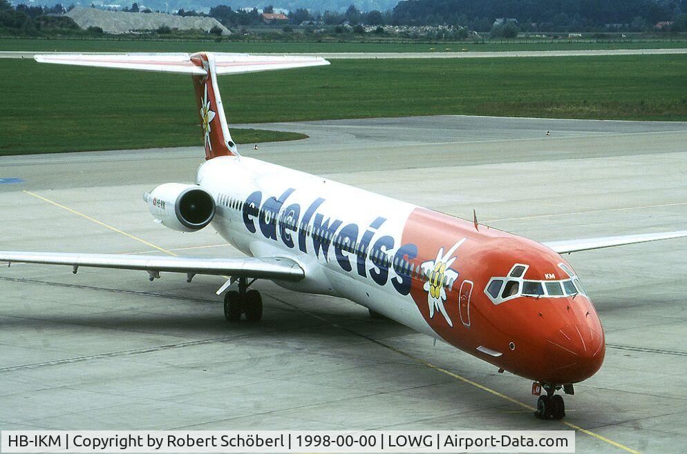 HB-IKM, 1990 McDonnell Douglas MD-83 (DC-9-83) C/N 49935, HB-IKM @ LOWG 1998