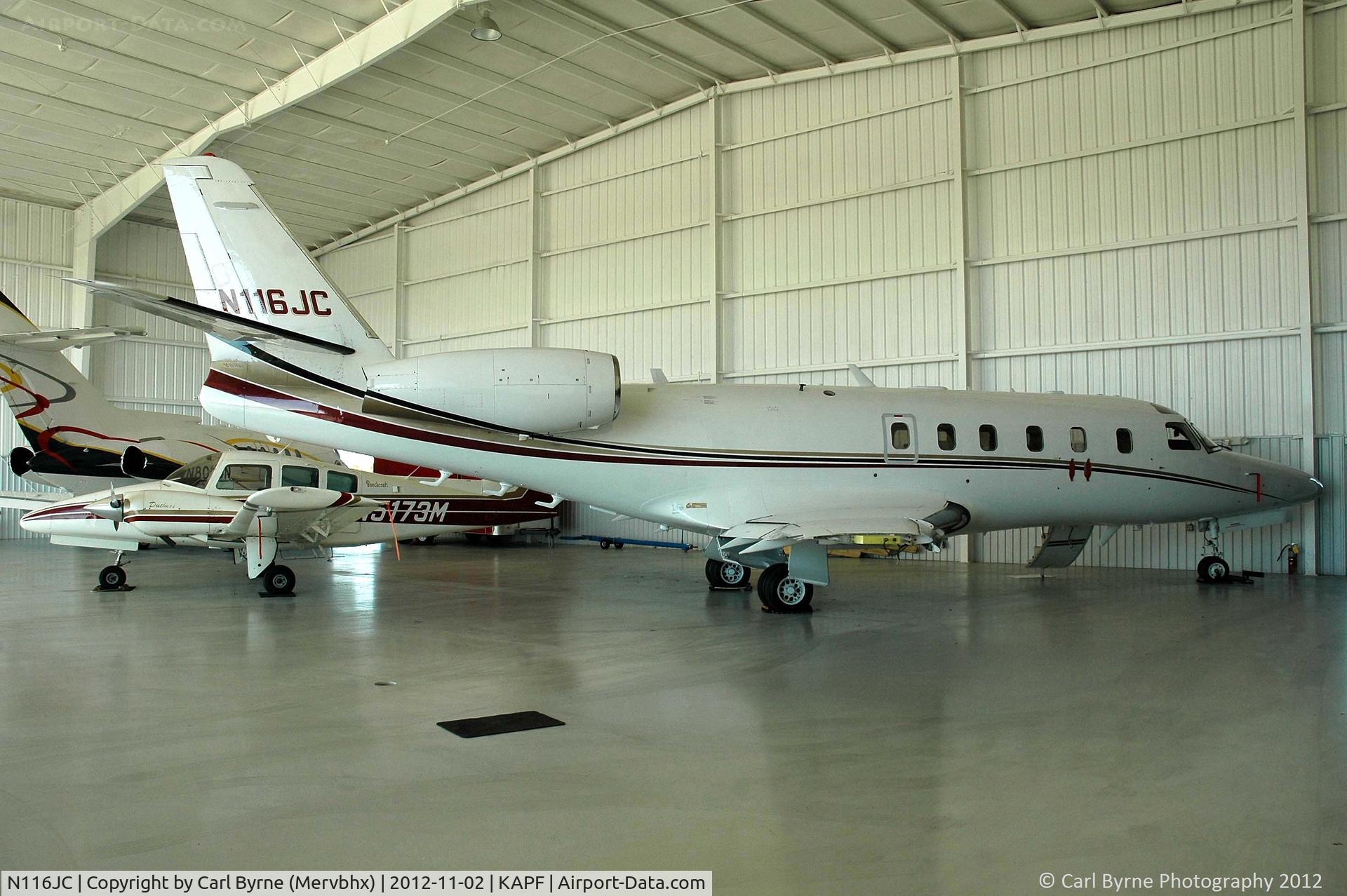 N116JC, Israel Aircraft Industries IAI-1125 Westwind Astra C/N 014, Taken inside one of the hangars at Naples Municipal.