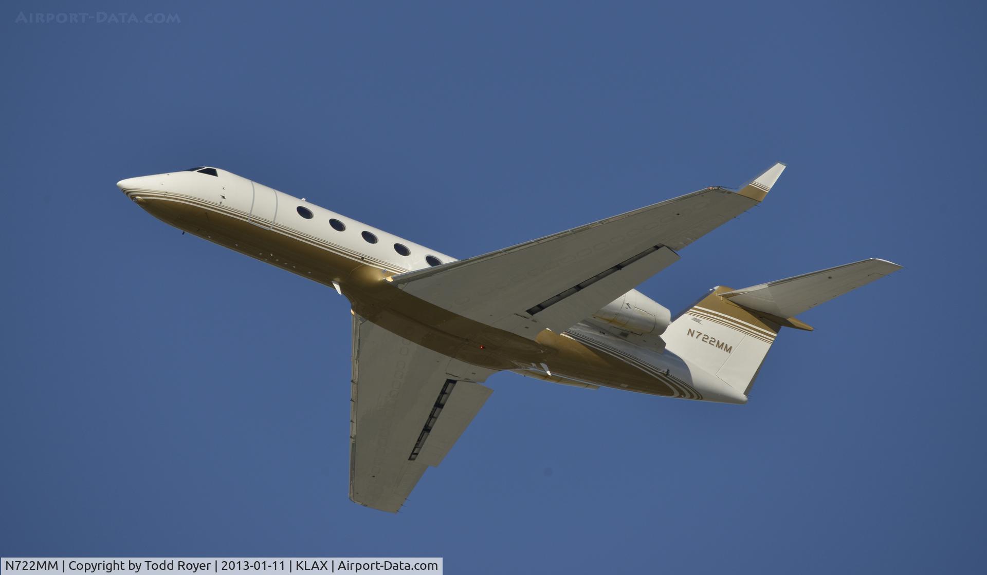 N722MM, 2007 Gulfstream Aerospace GIV-X (350) C/N 4086, Departing LAX