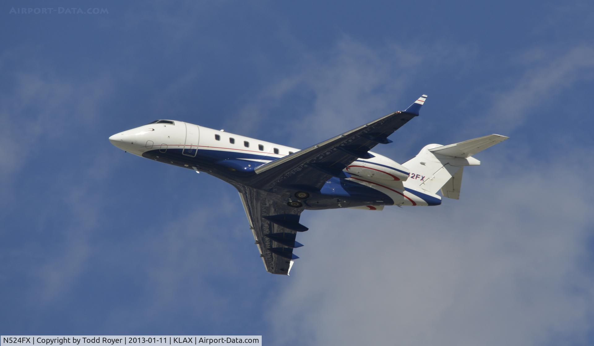 N524FX, 2006 Bombardier Challenger 300 (BD-100-1A10) C/N 20095, Departing LAX