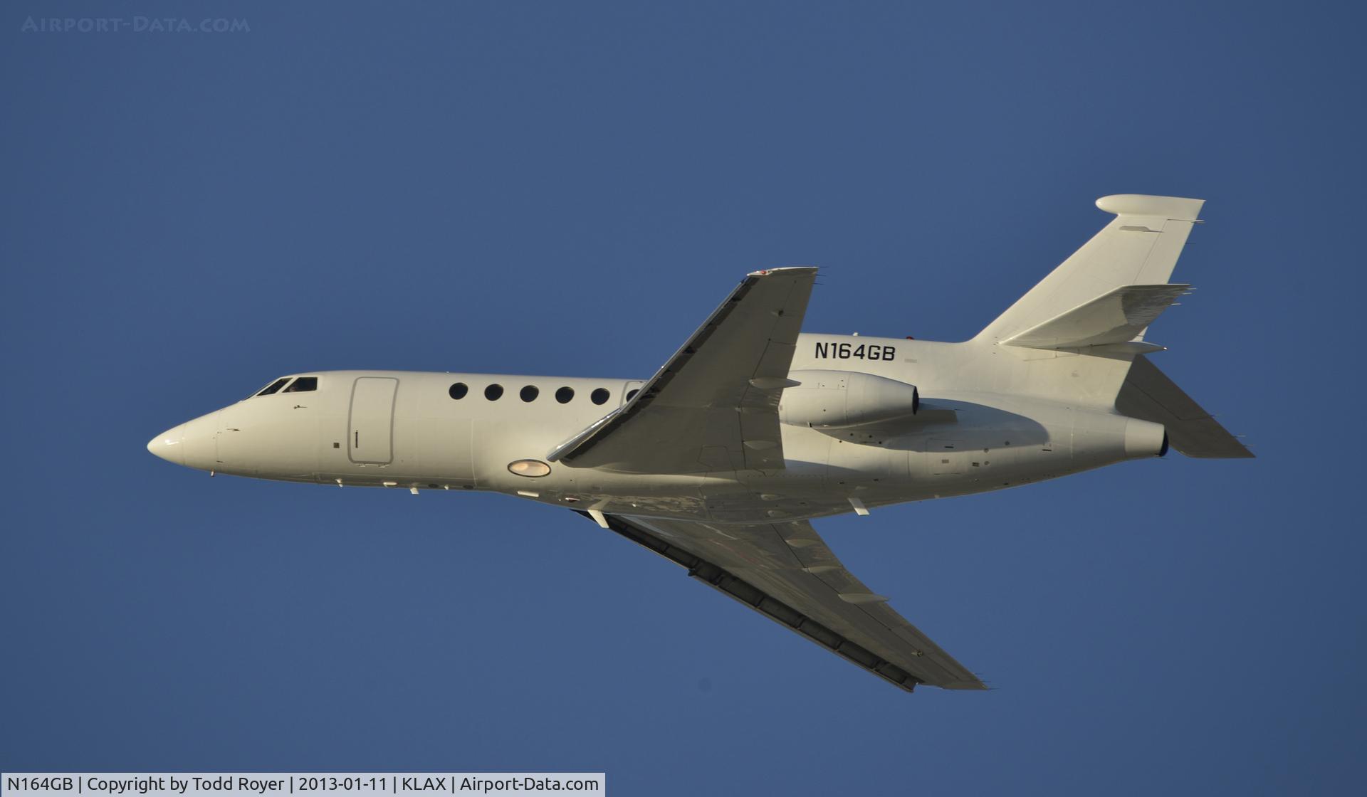 N164GB, 1986 Dassault Falcon 50 C/N 164, Departing LAX