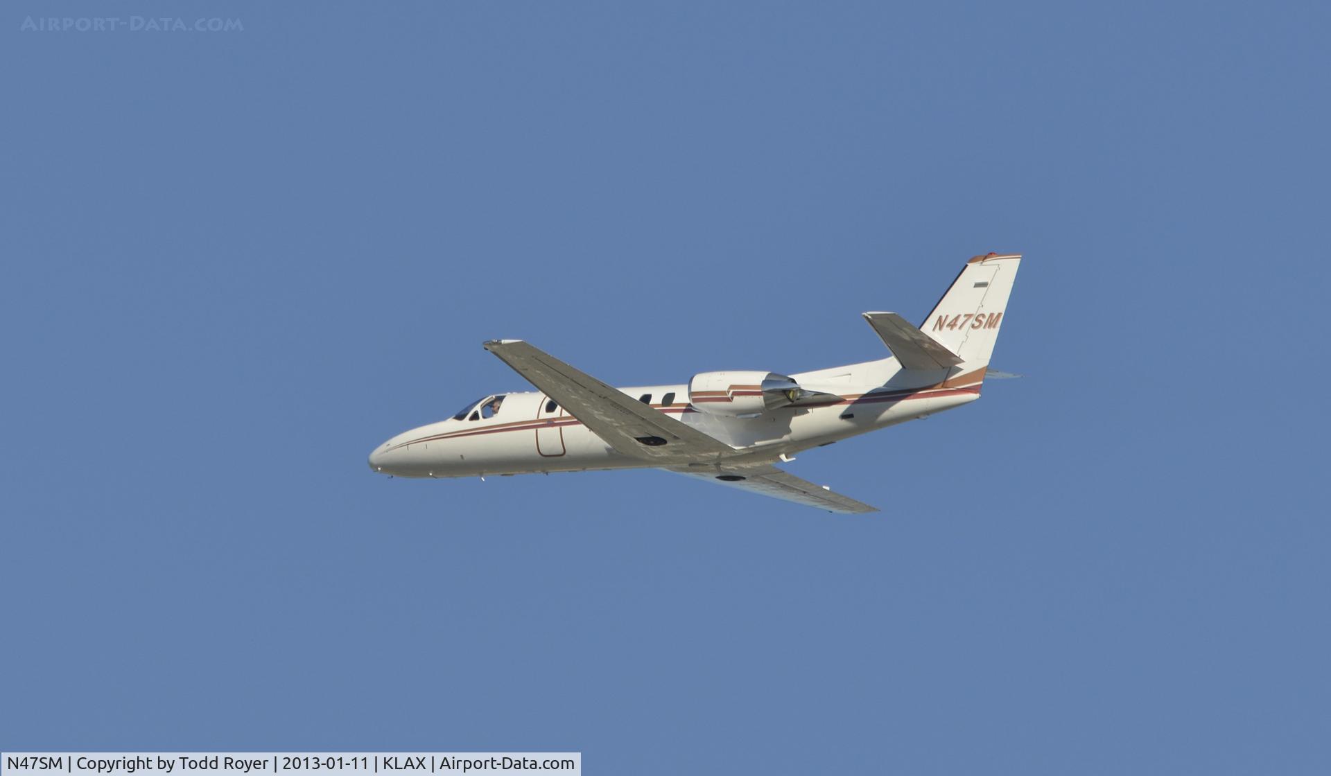 N47SM, 1988 Cessna 550 C/N 550-0568, Departing LAX