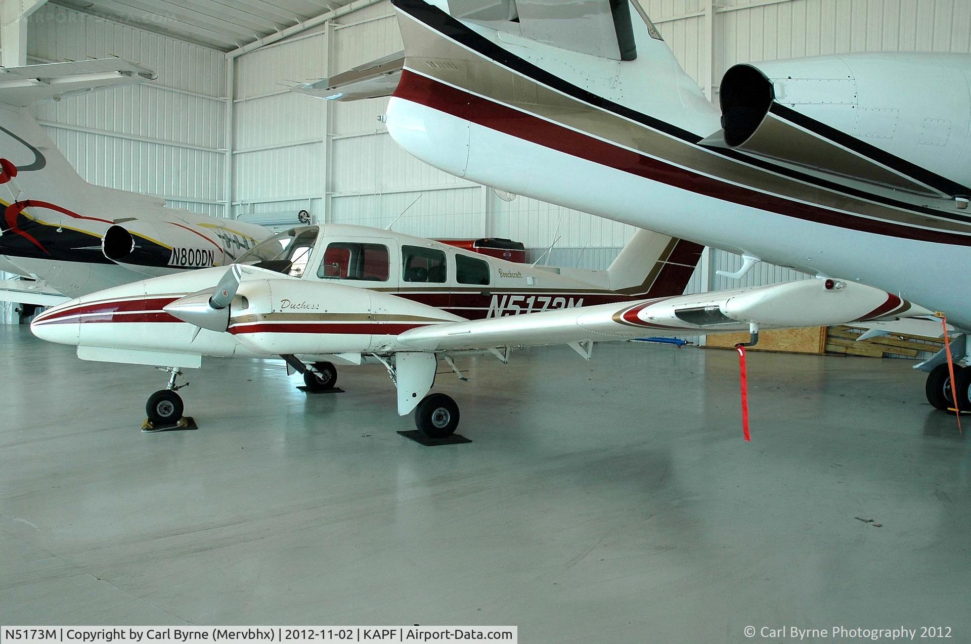 N5173M, 1978 Beech 76 Duchess C/N ME-52, Taken inside one of the hangars at Naples Municipal.