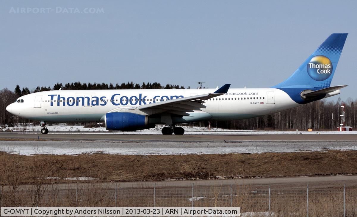 G-OMYT, 1999 Airbus A330-243 C/N 301, Lining up runway 01L.