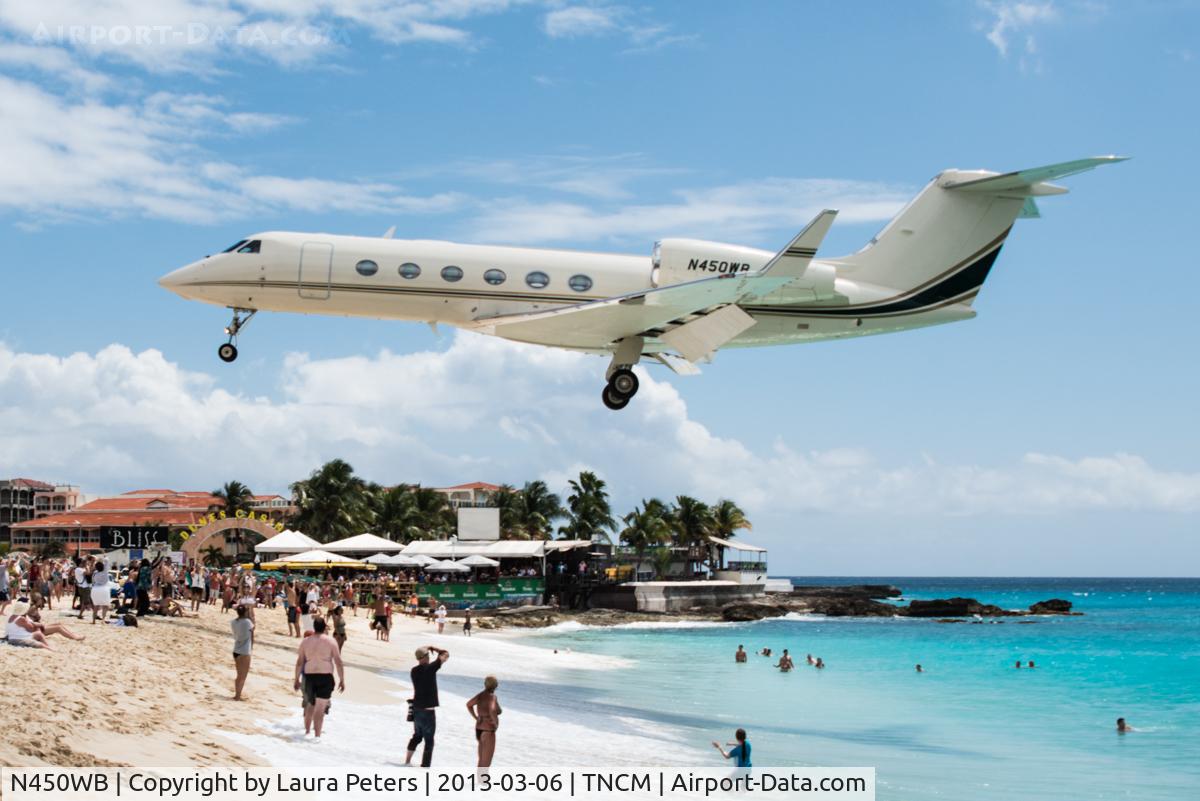 N450WB, 2008 Gulfstream Aerospace GIV-X (G450) C/N 4110, Arriving at TNCM