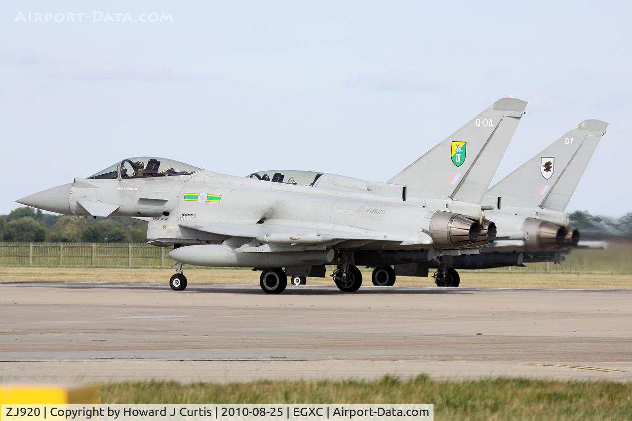 ZJ920, 2005 Eurofighter EF-2000 Typhoon FGR4 C/N 0067/BS011, Q-OA, 3 Squadron.