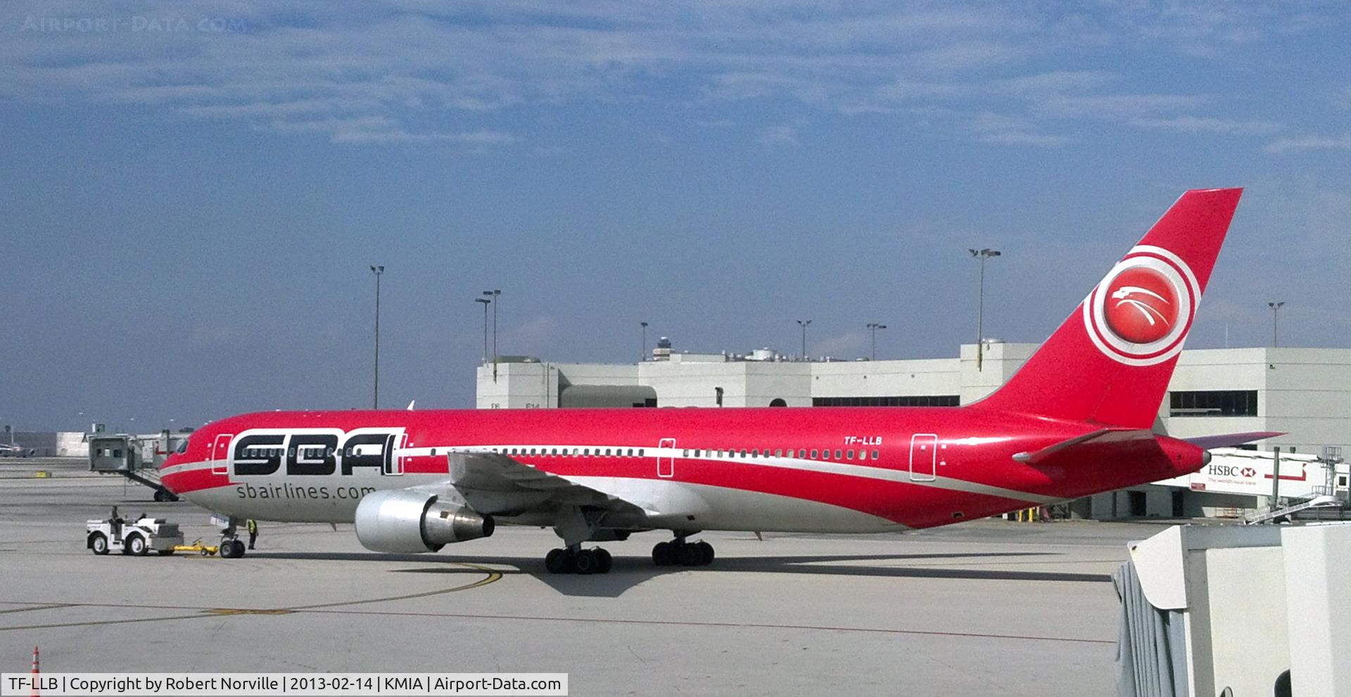 TF-LLB, 1991 Boeing 767-3Y0/ER C/N 25000, Push back MiamiPhoto with the permision of Robert Norville