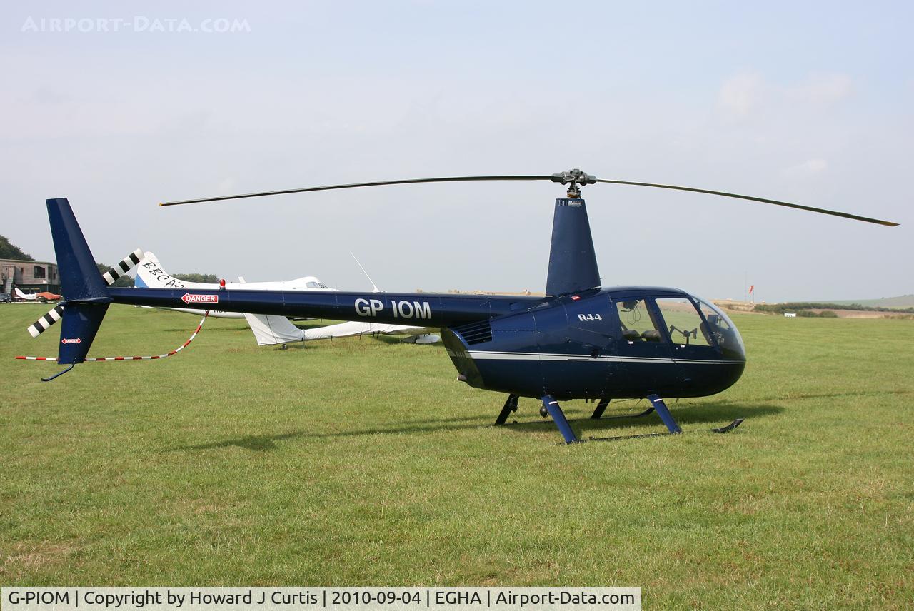 G-PIOM, 1994 Robinson R44 Astro C/N 0093, Privately owned. Note the distinctly non standard presentation of the registration.