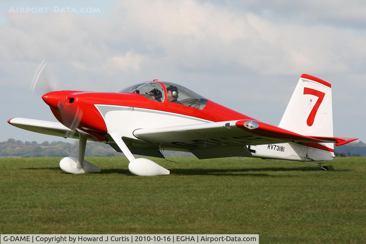 G-DAME, 2009 Vans RV-7 C/N 73181, Privately owned. Coded 7.