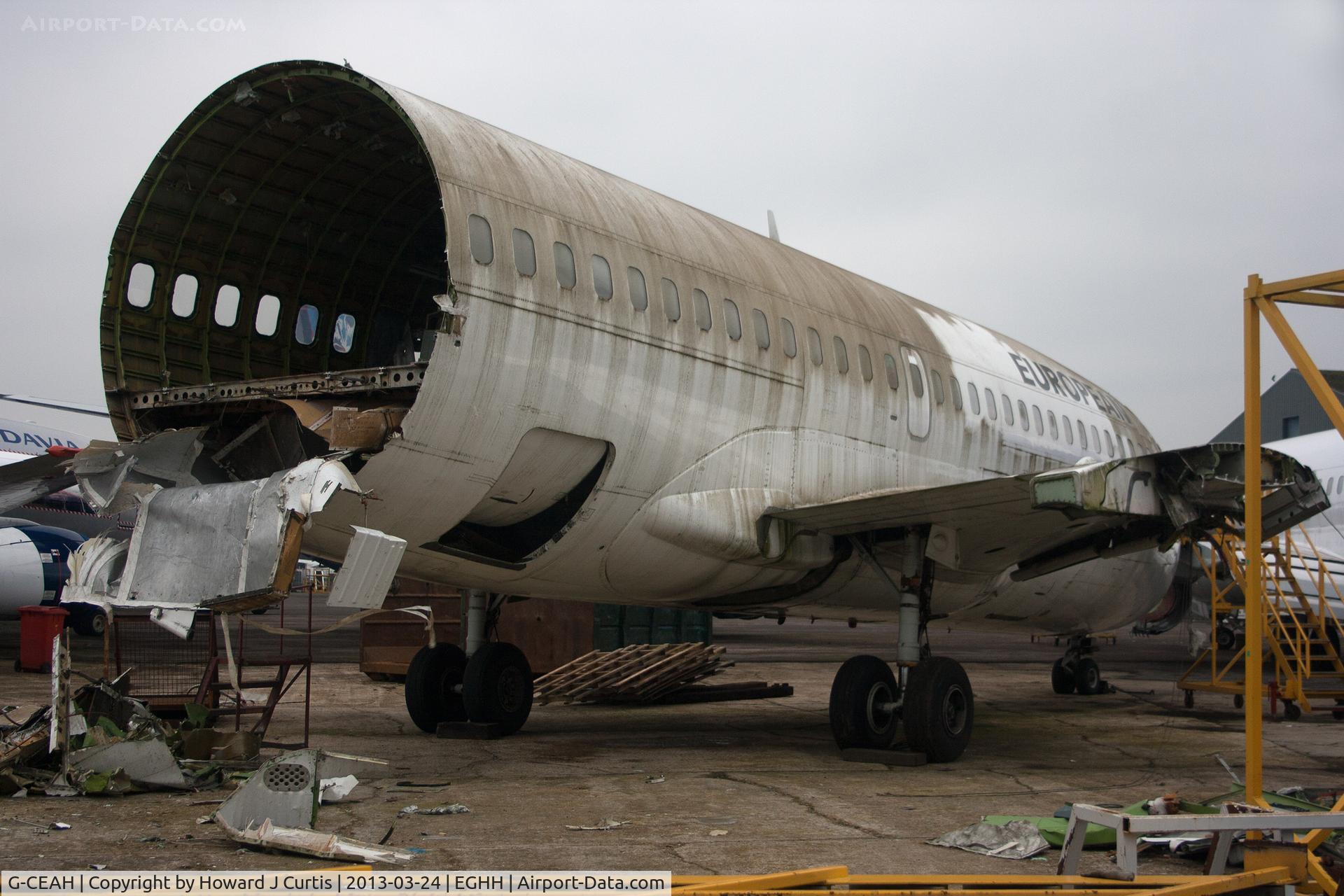 G-CEAH, 1975 Boeing 737-229 C/N 21135, European Aviation.  Now reduced to just a fuselage.