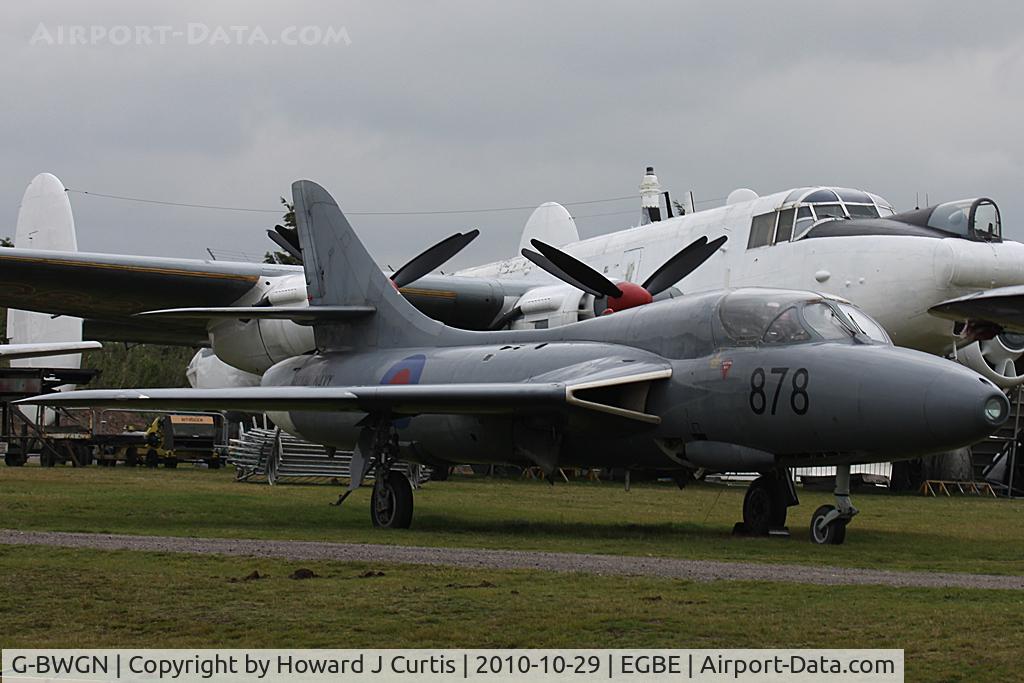G-BWGN, 1955 Hawker Hunter T.8C C/N 41H-670689, Painted as WT722. Now with the Classic Air Force at Newquay.