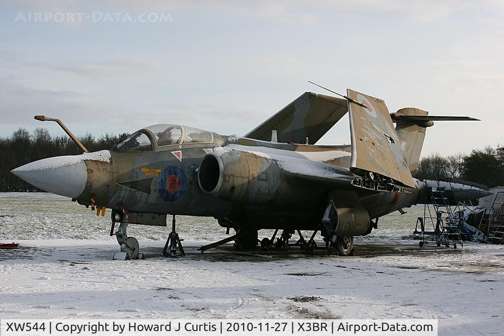 XW544, 1972 Hawker Siddeley Buccaneer S.2B C/N B3-05-71, One of several here that are taxied down the runway from time to time. Bruntingthorpe, Leics.