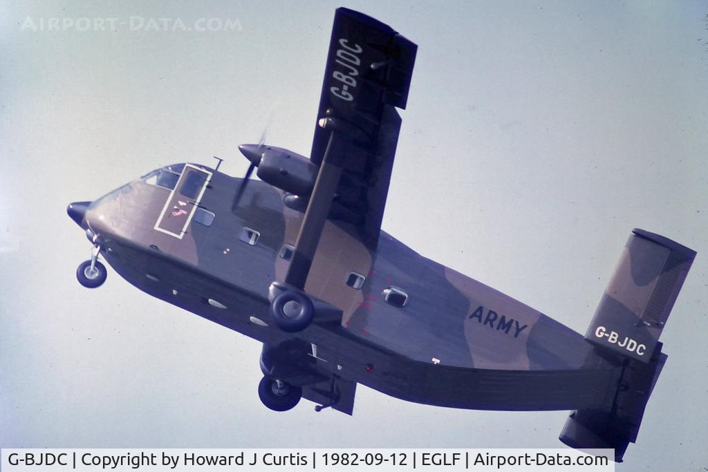 G-BJDC, 1982 Short SC-7 Skyvan 3-100 C/N SH.1978, At the Farnborough Air Show.