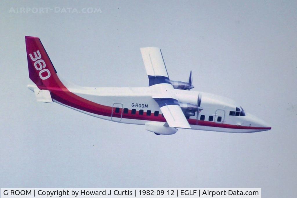 G-ROOM, 1981 Short SD3-60 (100) C/N SH.3600, At the Farnborough Air Show.