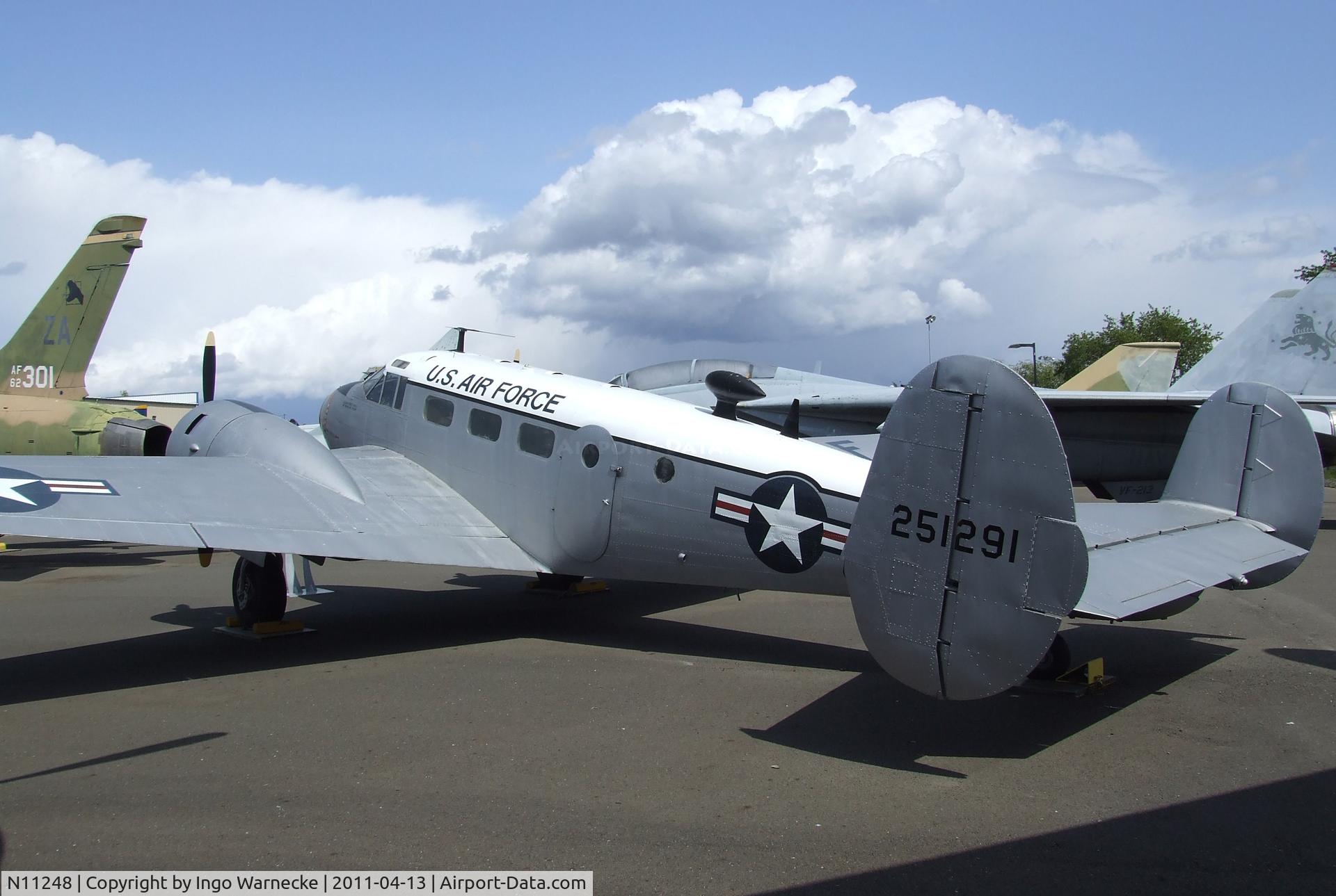 N11248, 1943 Beech C-45 C/N 51291, Beechcraft SNB-2 / UC-45J Expeditor at the Aerospace Museum of California, Sacramento CA