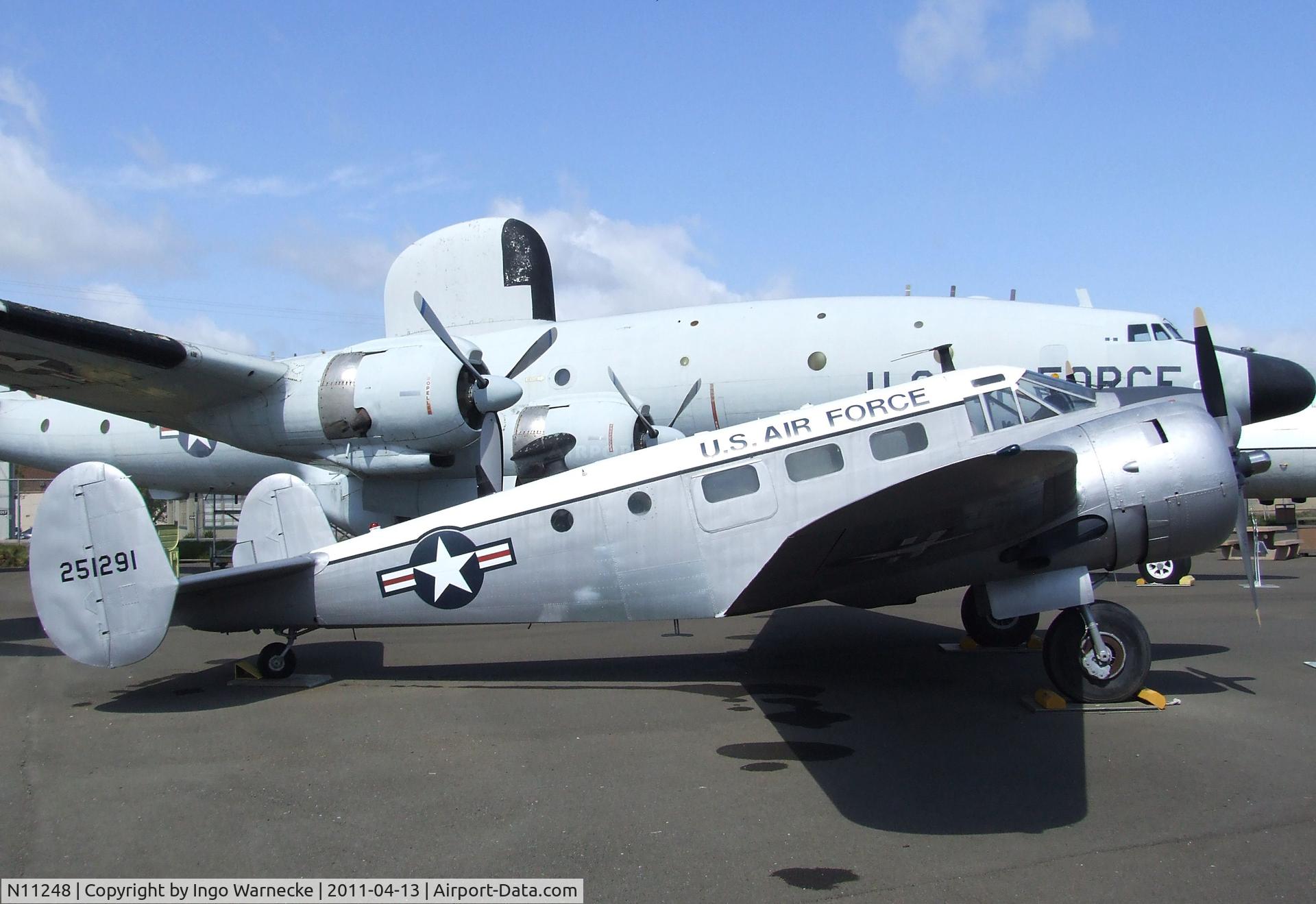 N11248, 1943 Beech C-45 C/N 51291, Beechcraft SNB-2 / UC-45J Expeditor at the Aerospace Museum of California, Sacramento CA