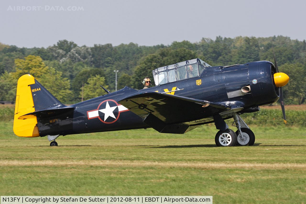 N13FY, 1942 North American AT-6A Texan C/N 78-6922, Schaffen Fly In 2012.