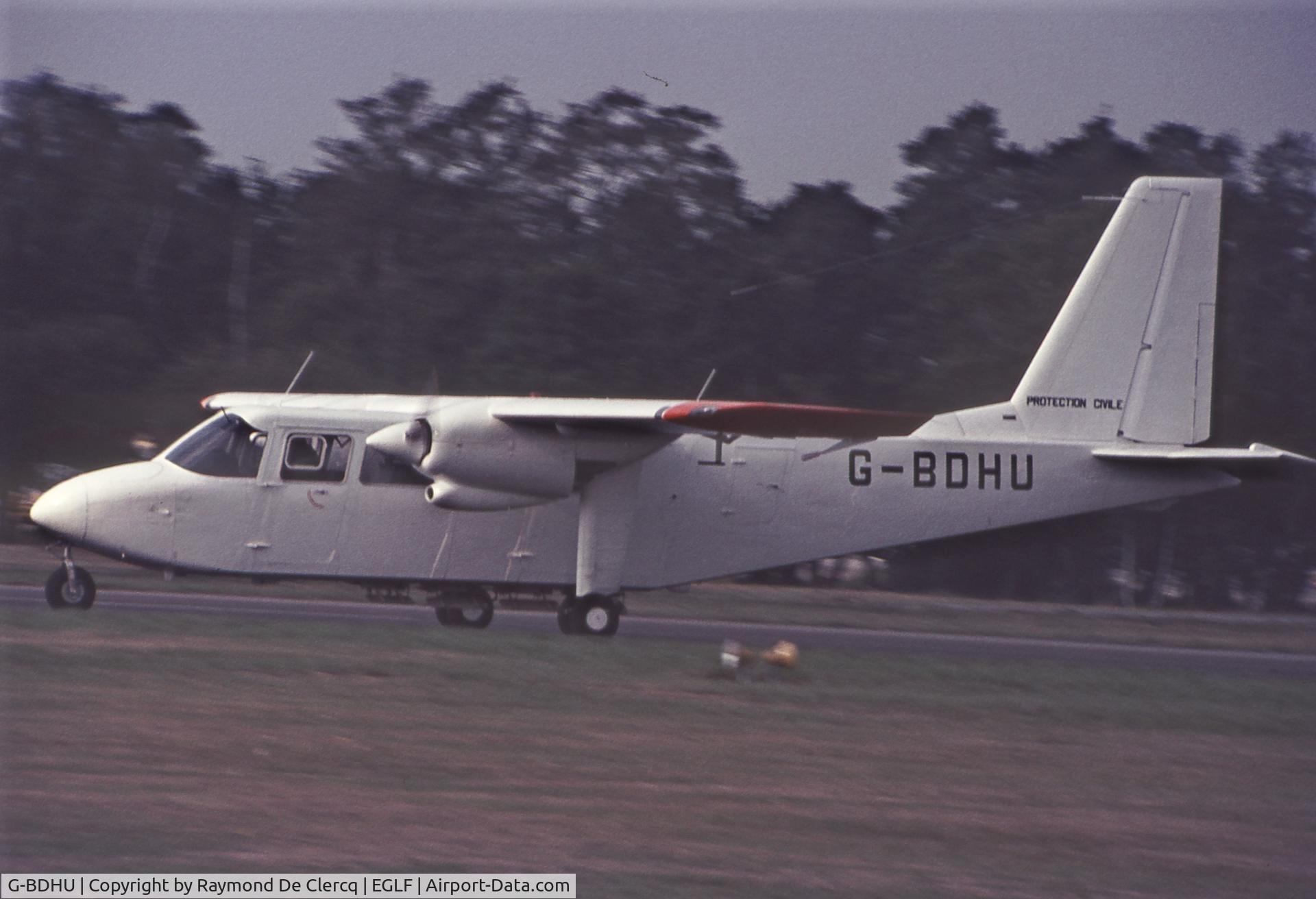 G-BDHU, 1975 Britten-Norman BN-2A-26 Islander C/N 767, Farnborough 1976