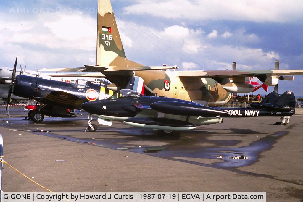 G-GONE, 1954 De Havilland (F+W Emmen) DH-112 Venom FB.50 C/N 752, At IAT.