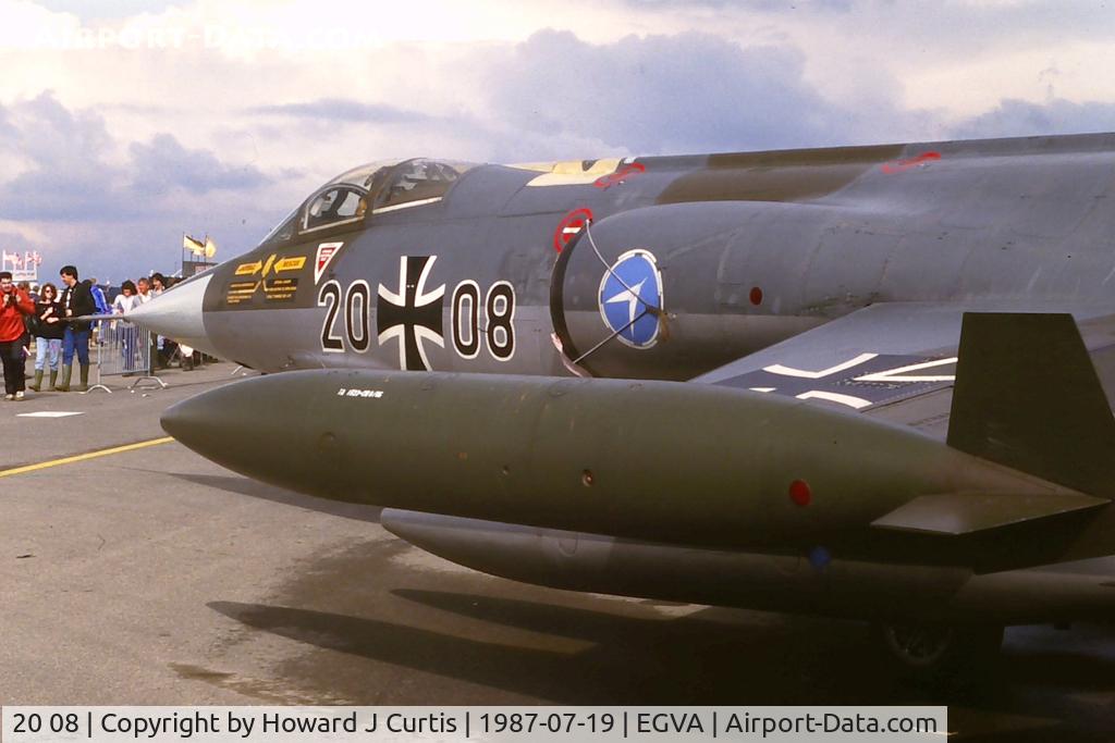 20 08, Lockheed F-104G Starfighter C/N 683-2008, At IAT. Now preserved on the gate at Manching.