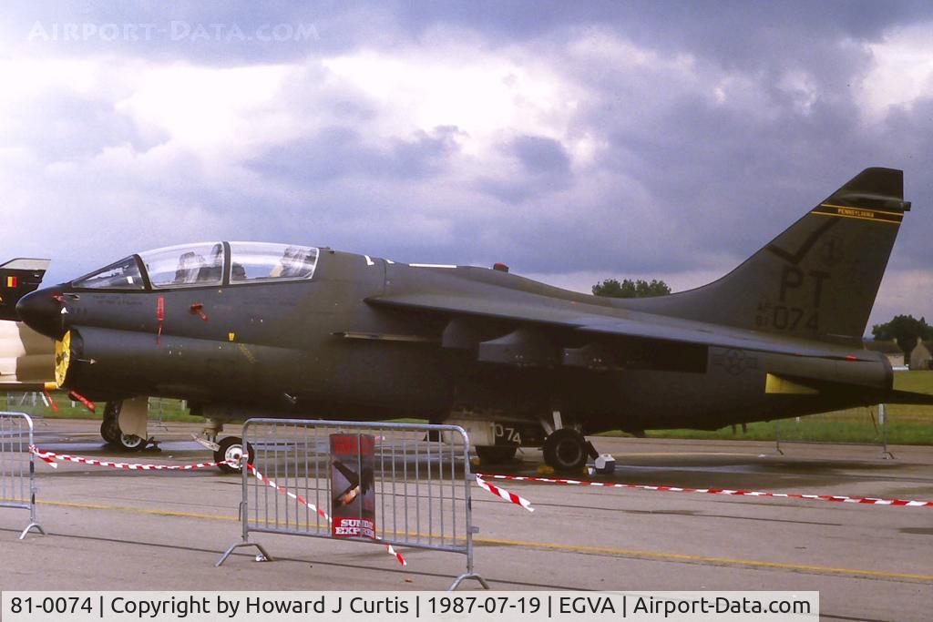 81-0074, 1981 LTV A-7K Corsair II C/N K-027, At IAT.