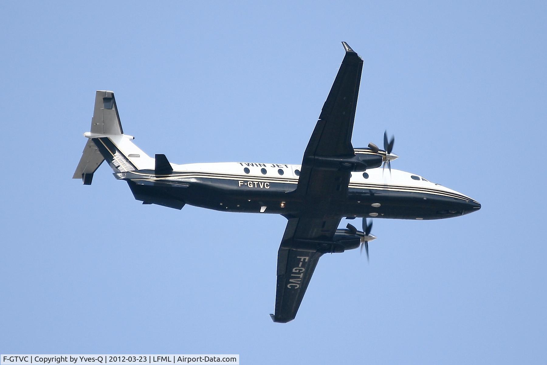 F-GTVC, 1998 Beech 1900D C/N UE-349, Beech 1900D, Twin Jet, Take off rwy 13L, Marseille-Provence Airport (LFML-MRS)