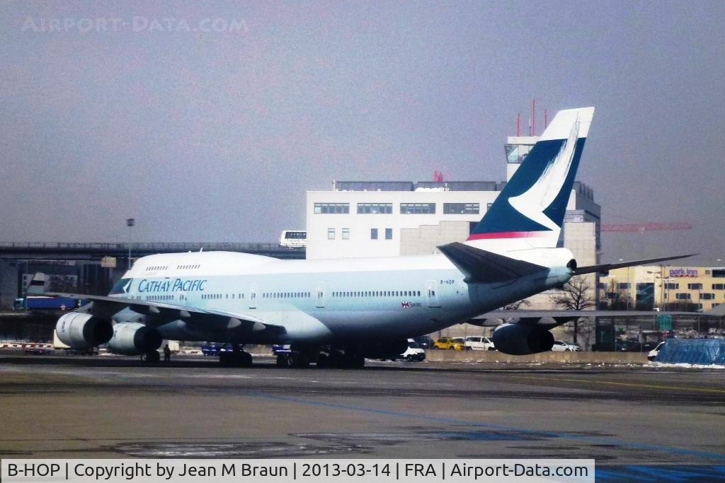 B-HOP, 1989 Boeing 747-467 C/N 23815, On parking position @ FRA airport
