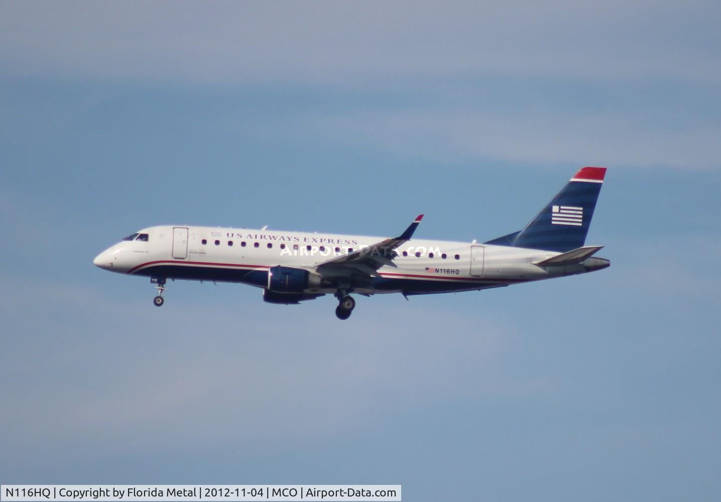 N116HQ, 2007 Embraer 175LR (ERJ-170-200LR) C/N 17000183, USAirways E175
