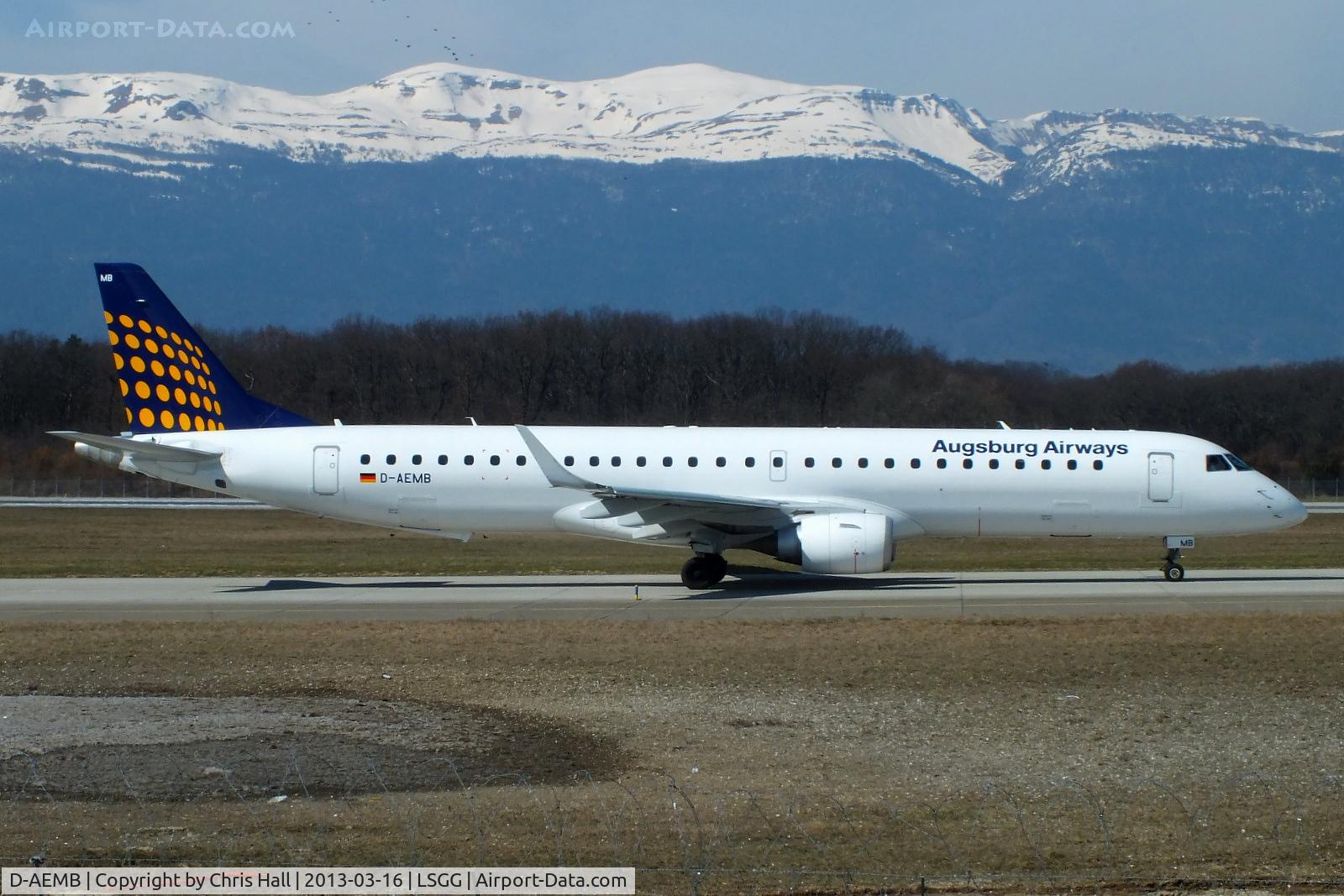 D-AEMB, 2009 Embraer 195LR (ERJ-190-200LR) C/N 19000297, Augsburg Airways