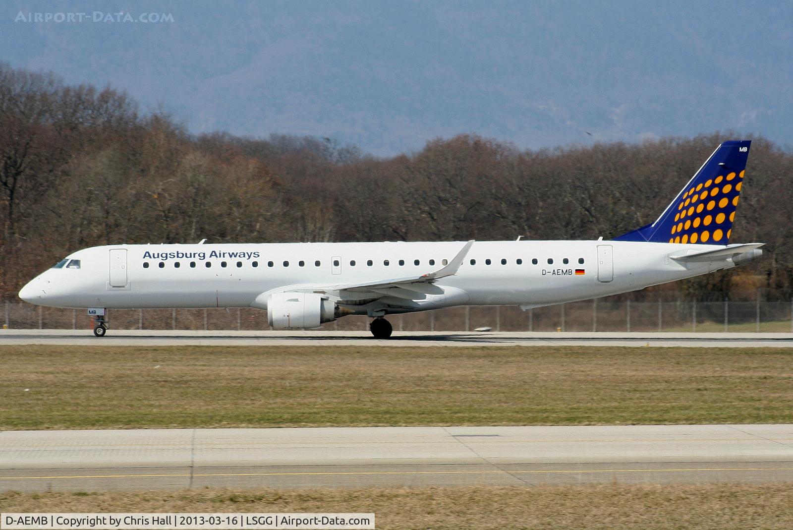 D-AEMB, 2009 Embraer 195LR (ERJ-190-200LR) C/N 19000297, Augsburg Airways