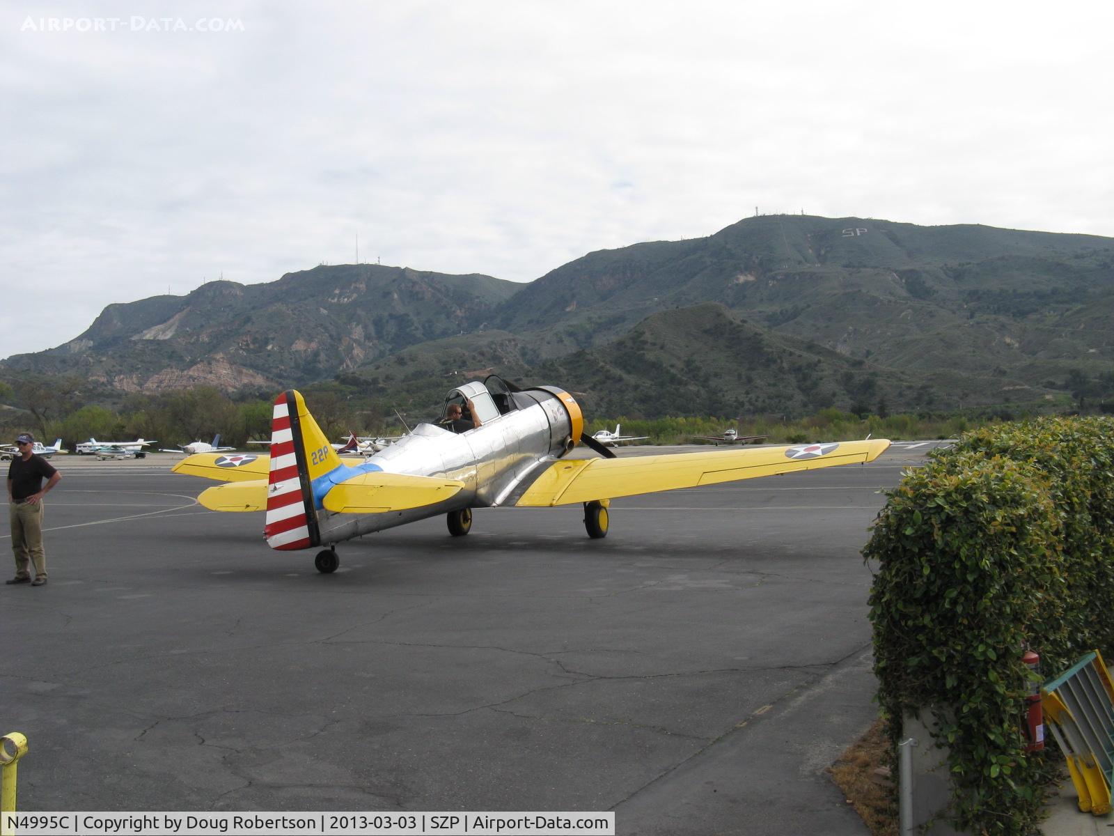 N4995C, 1949 North American T-6G Texan C/N 168-481, 1949 North American T-6G TEXAN 'Thirsty Girl', P&W R-1340 Wasp 600 Hp, 1949 Factory remanufacture, refueling, Experimental class