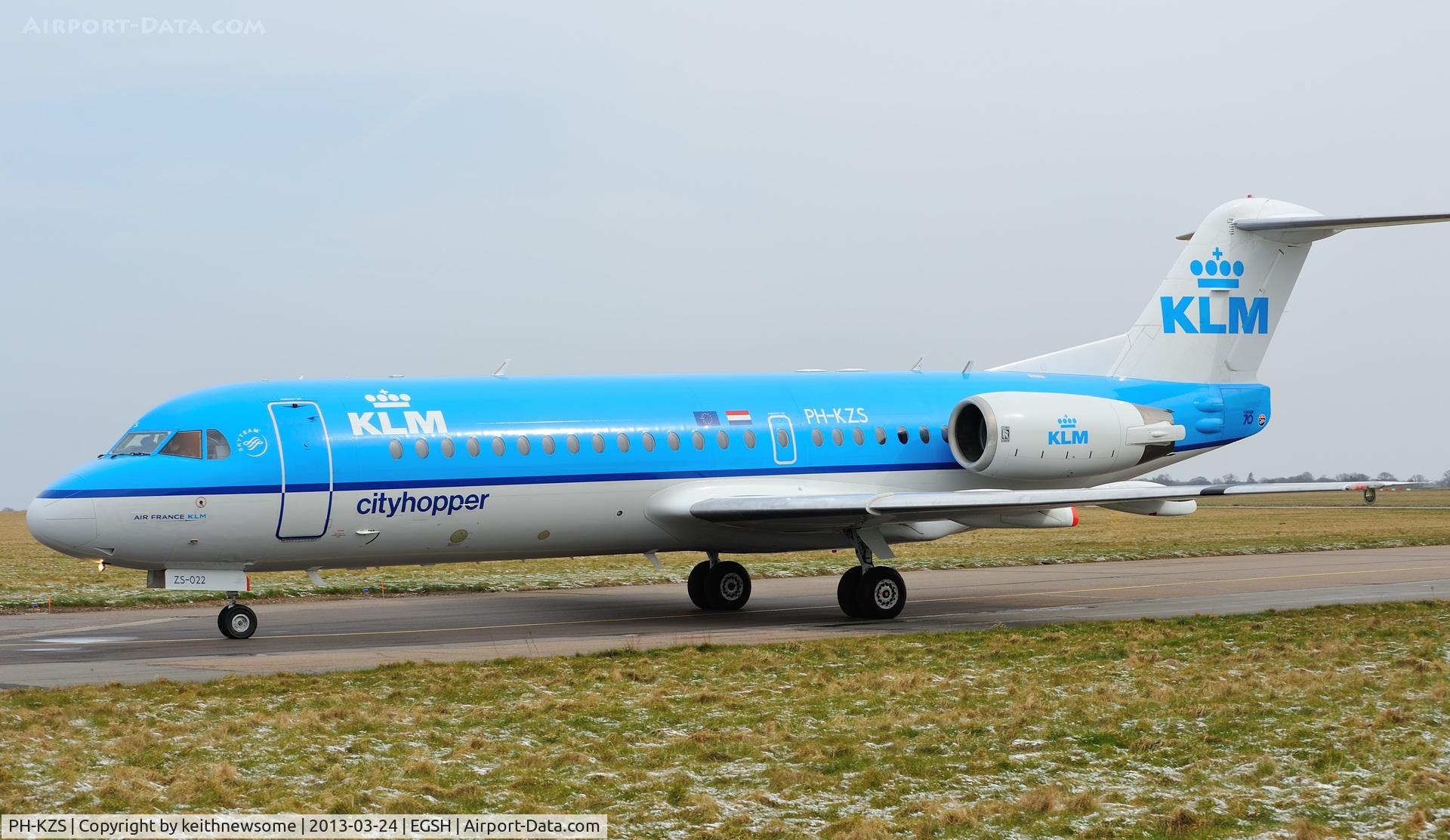 PH-KZS, 1995 Fokker F70 (F-28-0070) C/N 11540, One of many AMS-NWI shuttle F70's.